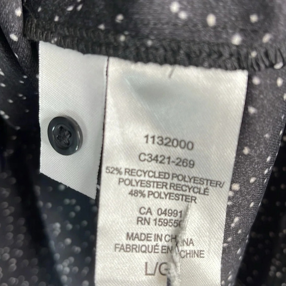 HILARY RADLEY NWOT Black White Speckled Long Sleeve Blouse Half Button V-Neck L - Picture 9 of 12